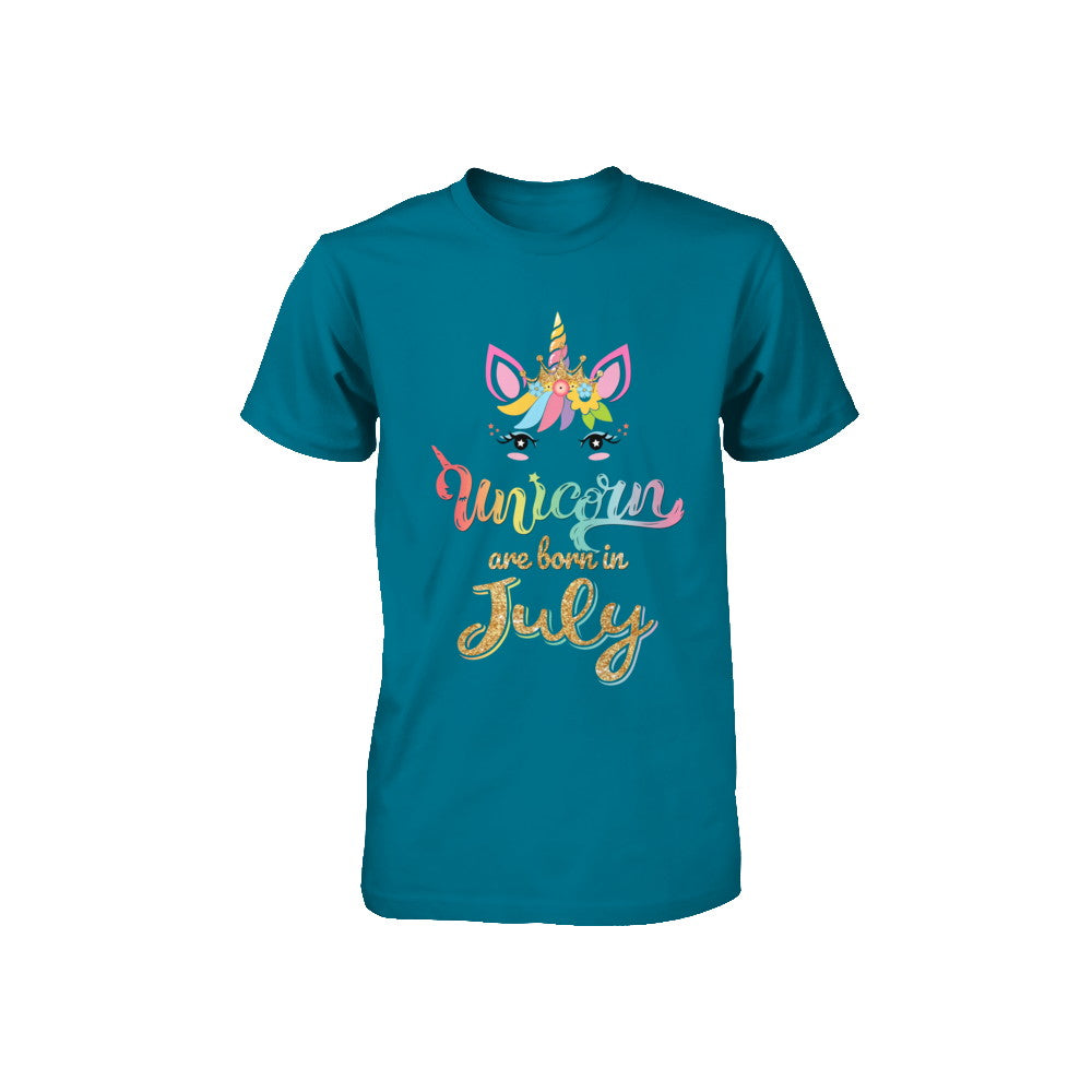 Cute Unicorns Are Born In July Birthday Gift Youth Youth Shirt | Teecentury.com