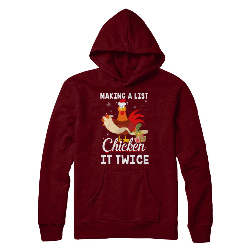 Chicken It Twice Funny Chicken Christmas T-Shirt & Sweatshirt | Teecentury.com