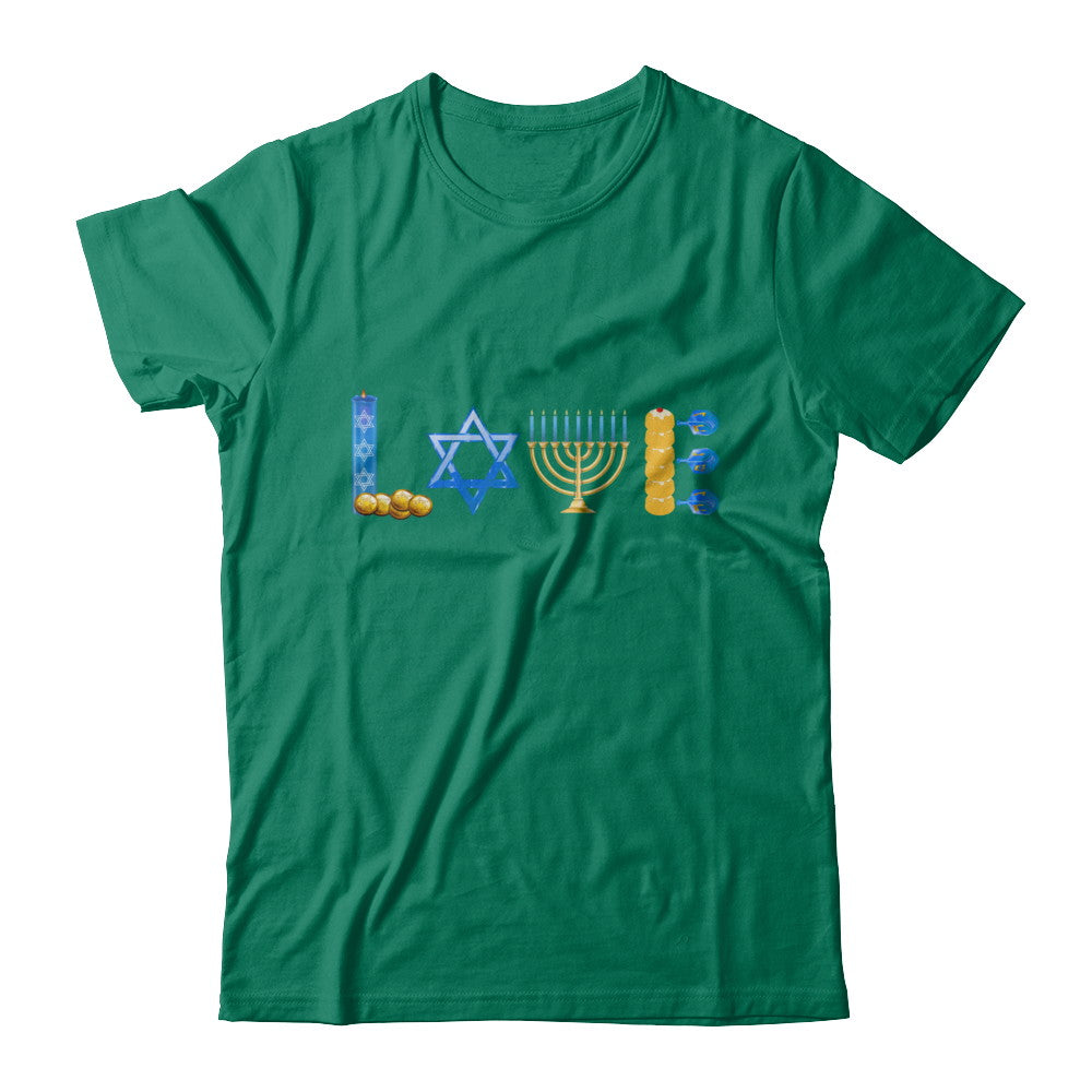 Jewish Love Happy Hanukkah Star Heart Gift T-Shirt & Sweatshirt | Teecentury.com