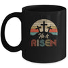 70s Retro He Is Risen Jesus Christian Cross Religious Easter Mug Coffee Mug | Teecentury.com