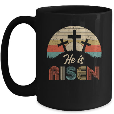 70s Retro He Is Risen Jesus Christian Cross Religious Easter Mug Coffee Mug | Teecentury.com