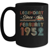 70th Birthday 70 Years Old Legendary Since February 1952 Mug Coffee Mug | Teecentury.com