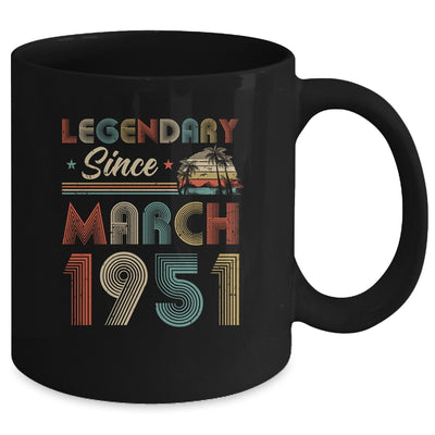 71th Birthday Gift 71 Years Old Legendary Since March 1951 Mug Coffee Mug | Teecentury.com