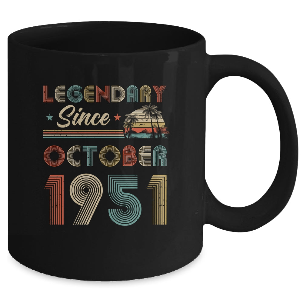 71th Birthday Gift 71 Years Old Legendary Since October 1951 Mug Coffee Mug | Teecentury.com