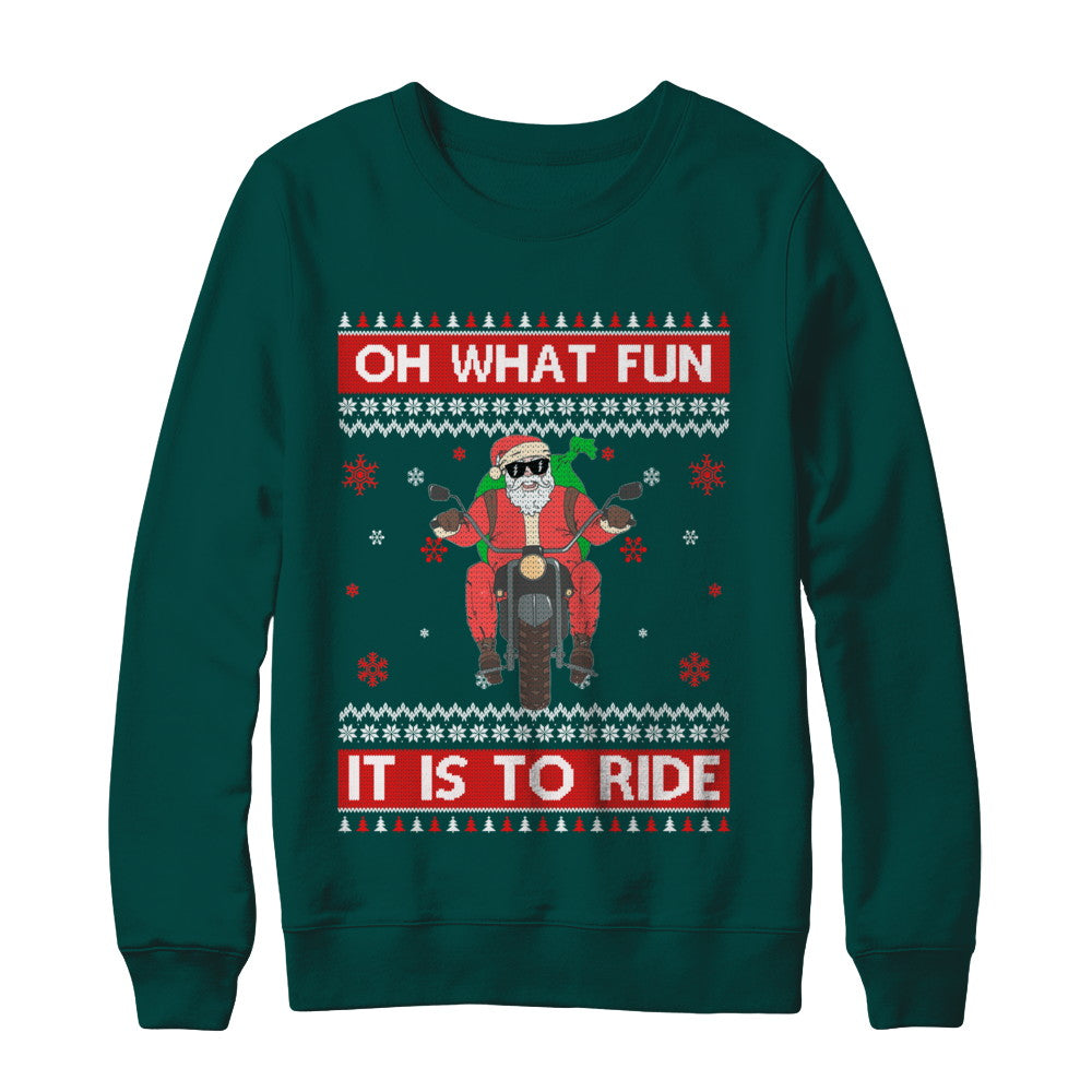 Oh What Fun It Is To Ride Motorcycle Christmas Sweater T-Shirt & Sweatshirt | Teecentury.com