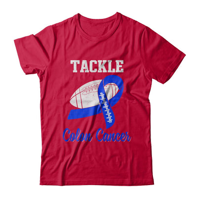 Football Survivor Tackle Blue Colon Cancer Awareness T-Shirt & Hoodie | Teecentury.com