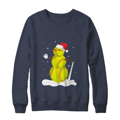 Christmas Softball Snowman Christmas T-Shirt & Sweatshirt | Teecentury.com
