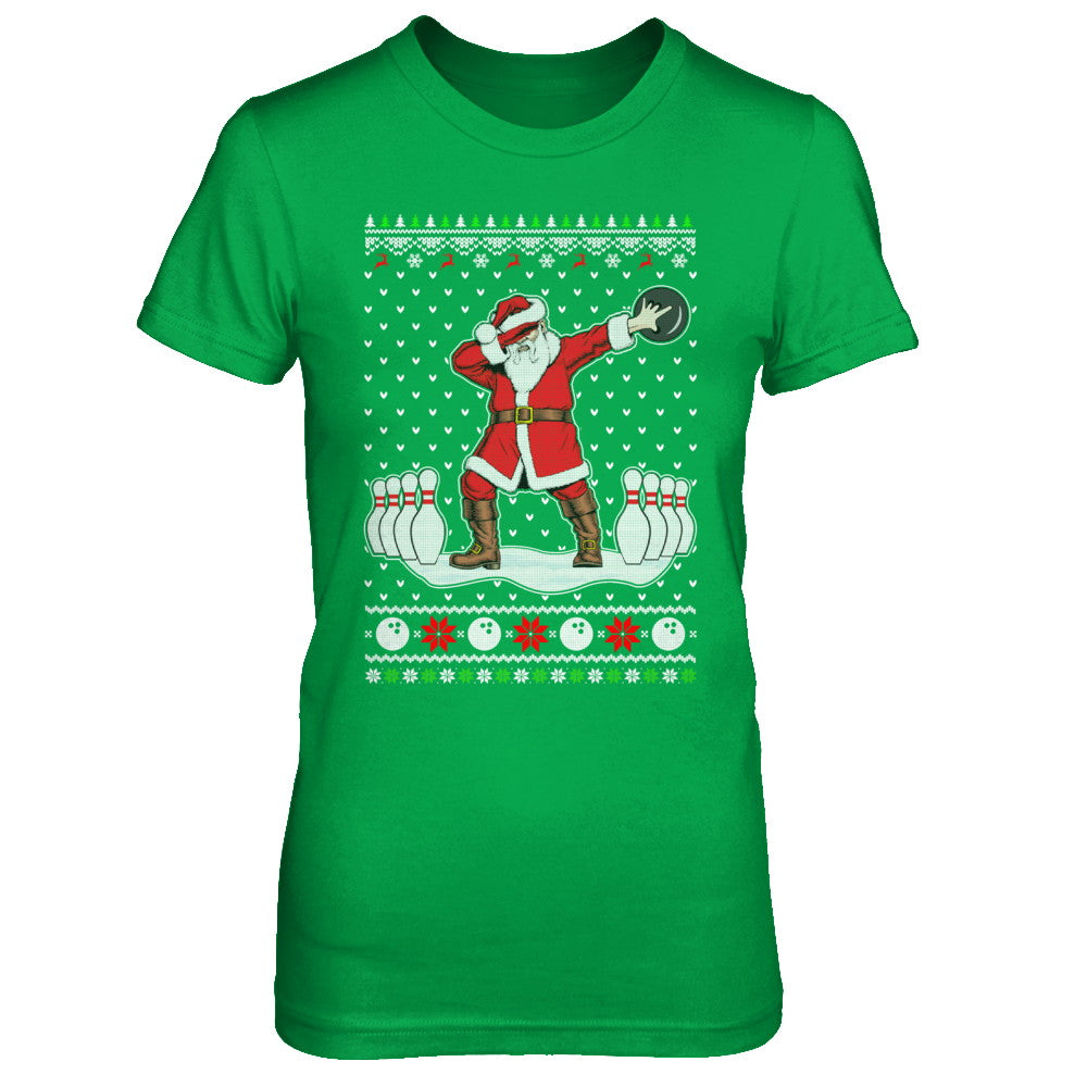 Dabbing Santa Claus Bowling Ugly Christmas Sweater T-Shirt & Sweatshirt | Teecentury.com