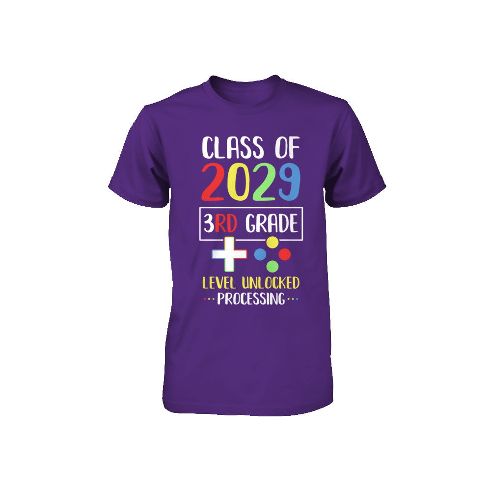 Class Of 2029 3rd Grade Level Unlock Gaming Back Go School Youth Youth Shirt | Teecentury.com