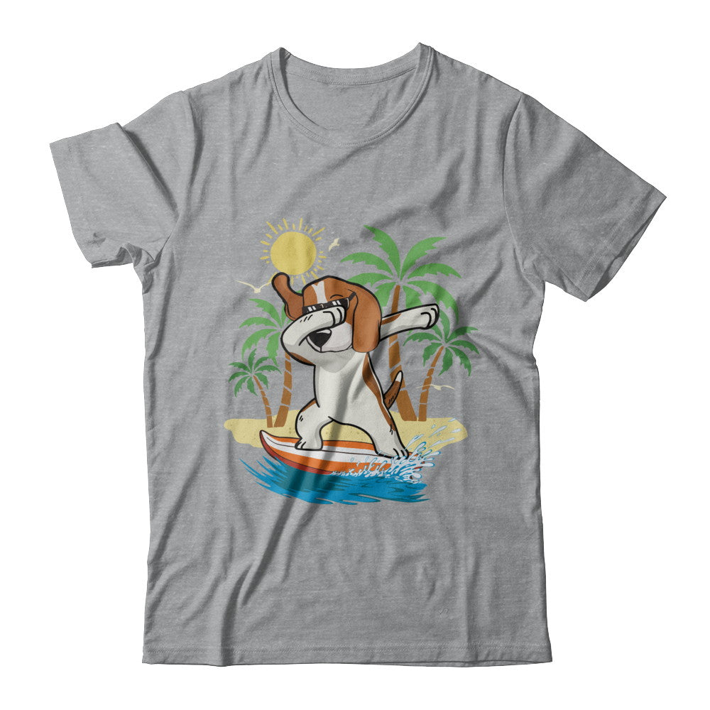 Summer Vacation Dabbing Beagle Surfing Surfboard Gift T-Shirt & Hoodie | Teecentury.com