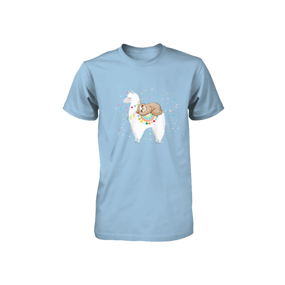Funny Sloth Riding Llama Lover Youth Youth Shirt | Teecentury.com