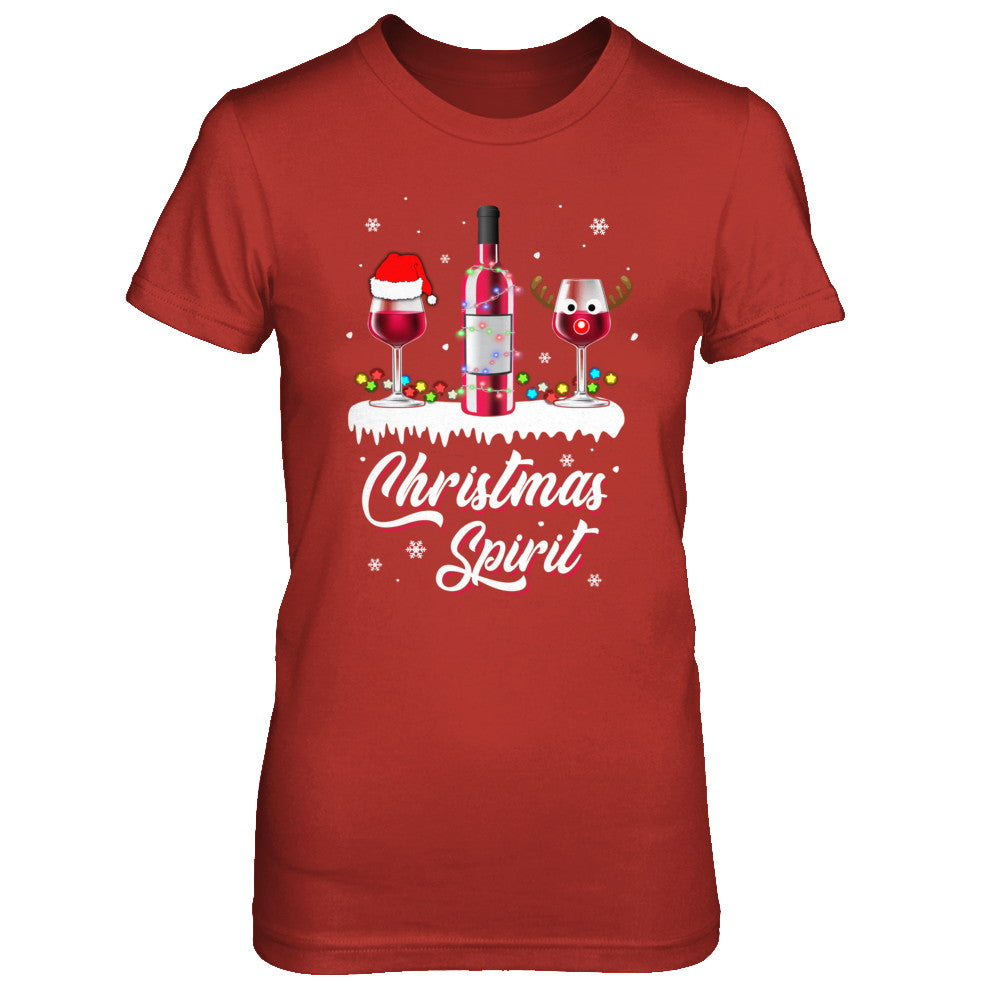 Christmas Spirits Santa Hat Wine Funny Christmas Gifts T-Shirt & Sweatshirt | Teecentury.com