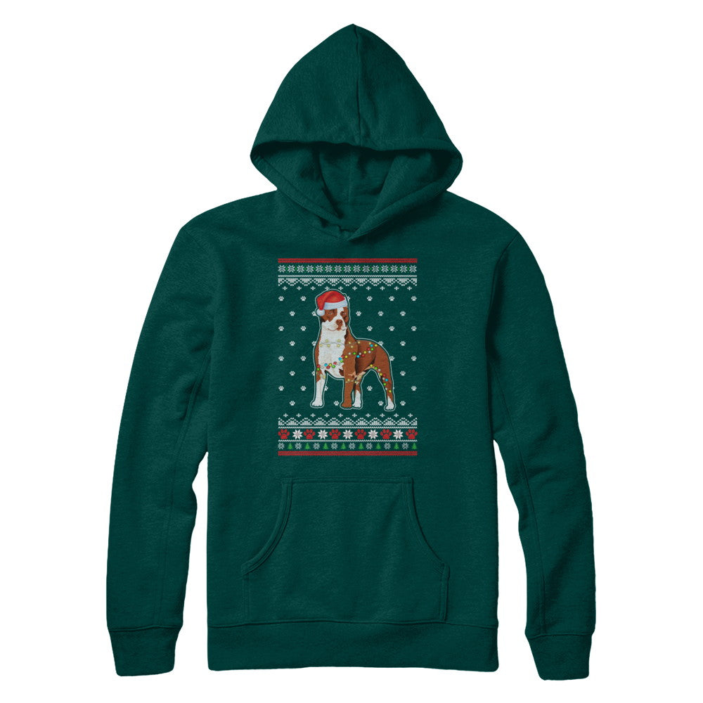 Pitbull Christmas Ugly Sweater Lights Dog Xmas Gift T-Shirt & Sweatshirt | Teecentury.com