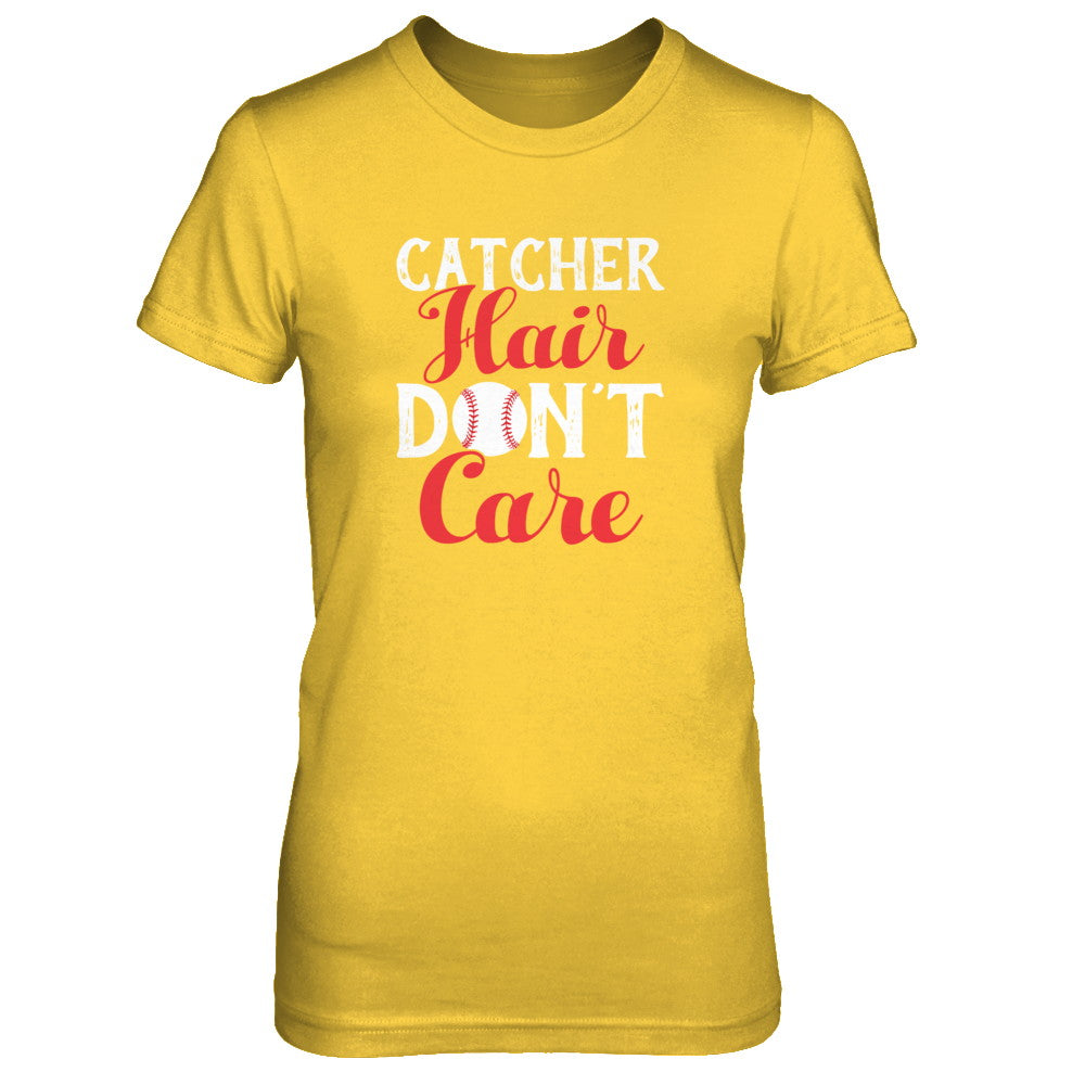 Catcher Hair Don't Care Baseball T-Shirt & Tank Top | Teecentury.com