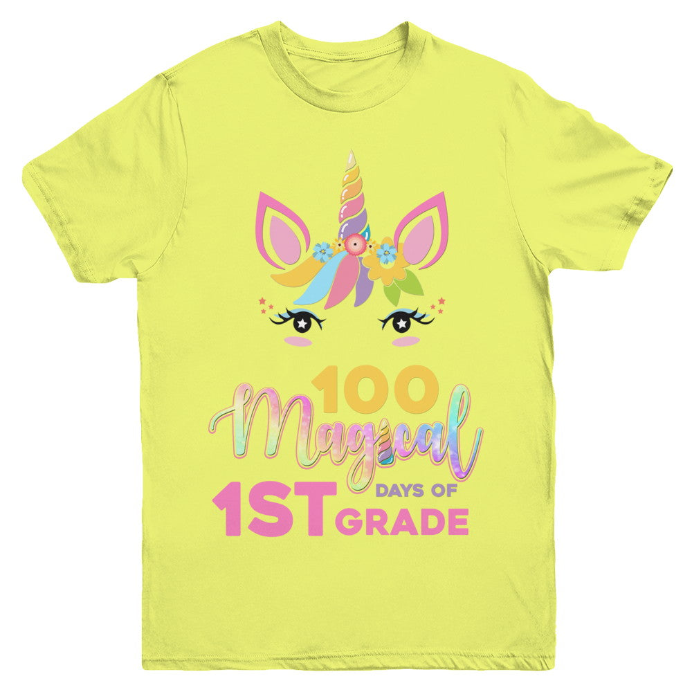 100 Magical Days Of 1St Grade School Unicorn Girl Gift Youth Youth Shirt | Teecentury.com