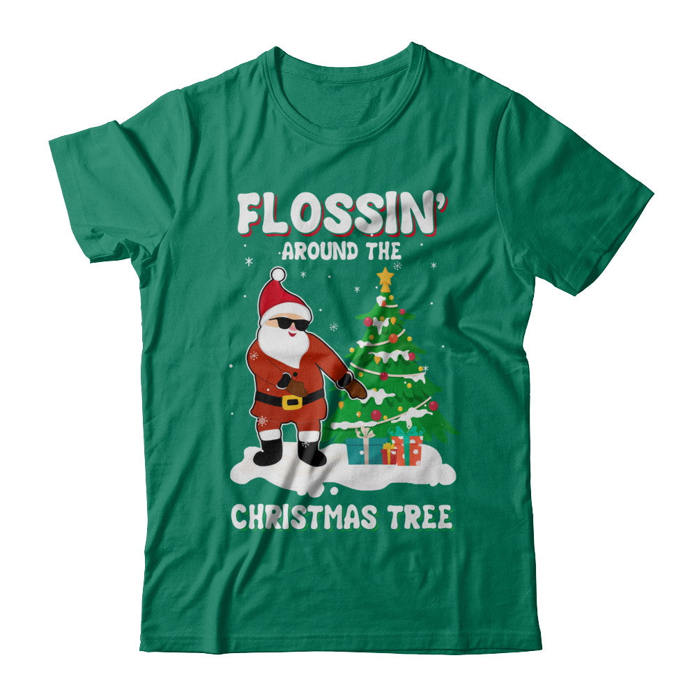 Flossin' Around The Christmas Tree Flossing Santa T-Shirt & Hoodie | Teecentury.com