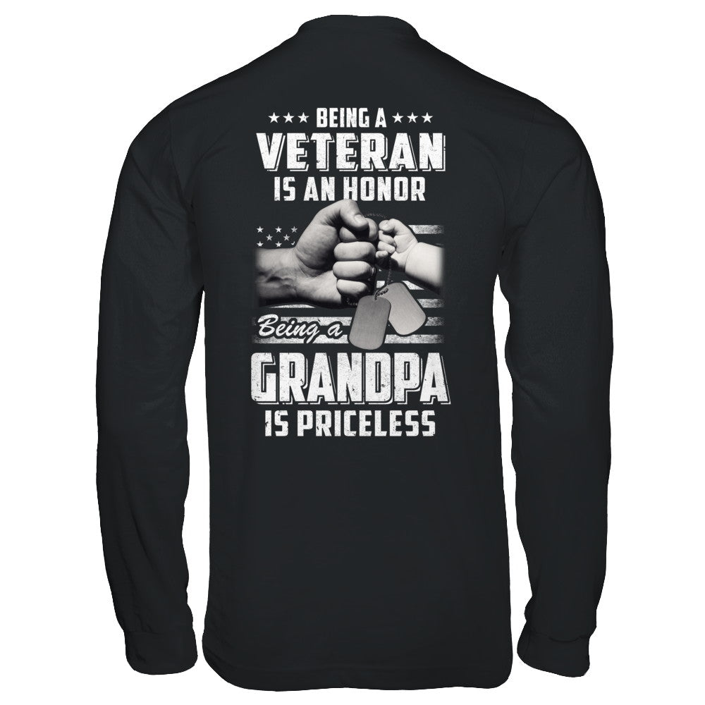 Being A Veteran Is An Honor Being A Grandpa Is Priceless T-Shirt & Hoodie | Teecentury.com