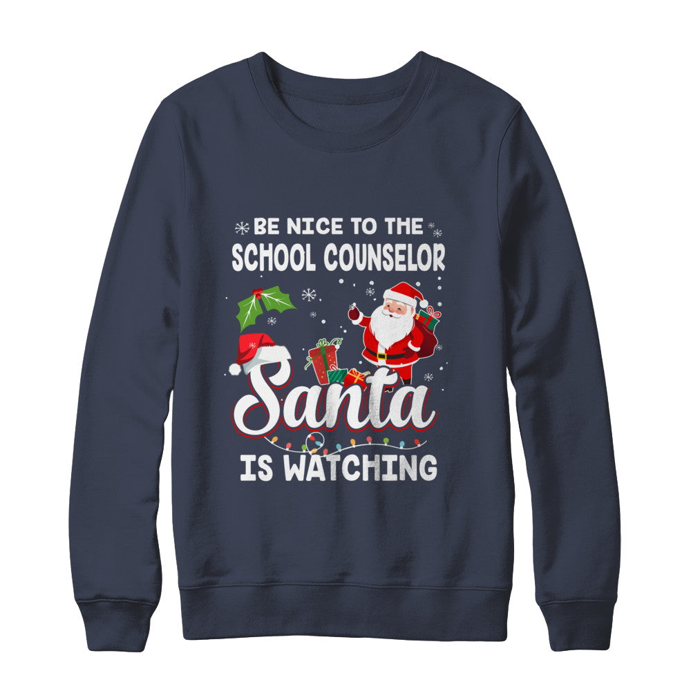 Be Nice To The School Counselor Santa Is Watching T-Shirt & Sweatshirt | Teecentury.com
