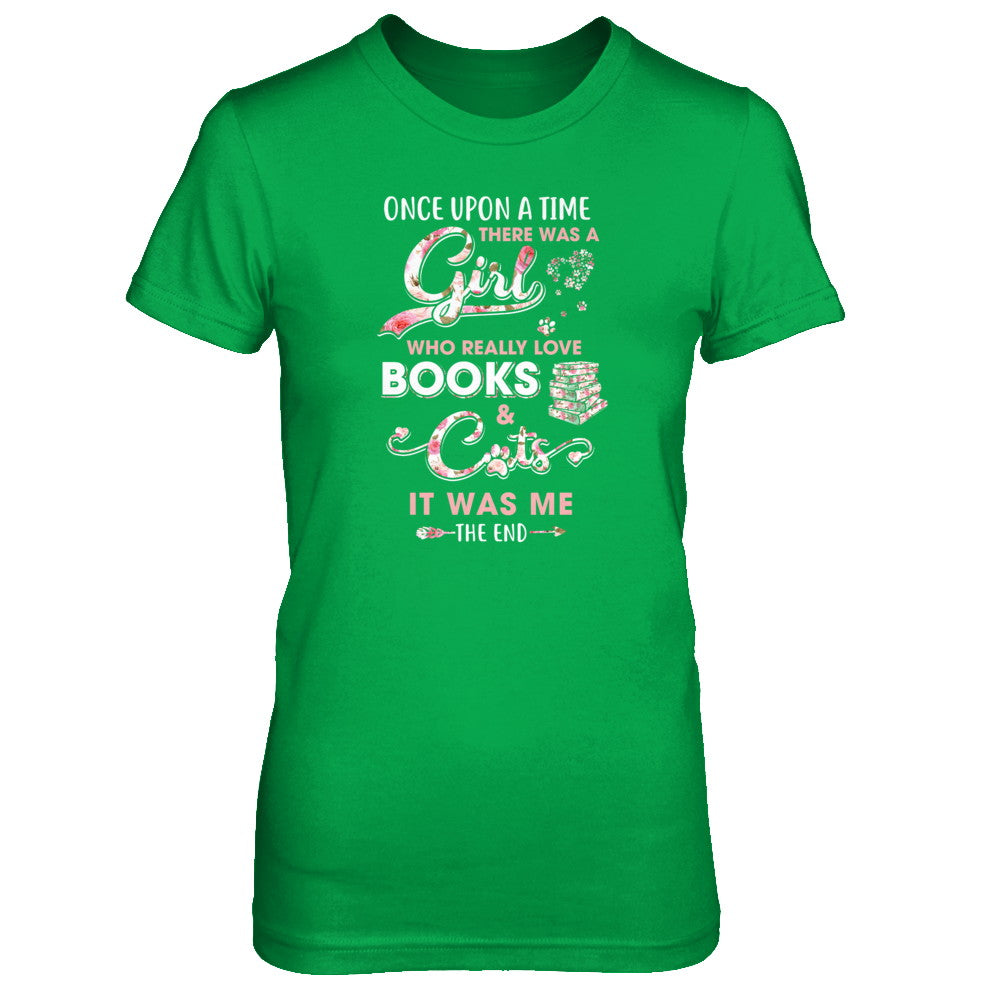 There Was A Girl Who Really Loved Books And Cats T-Shirt & Tank Top | Teecentury.com