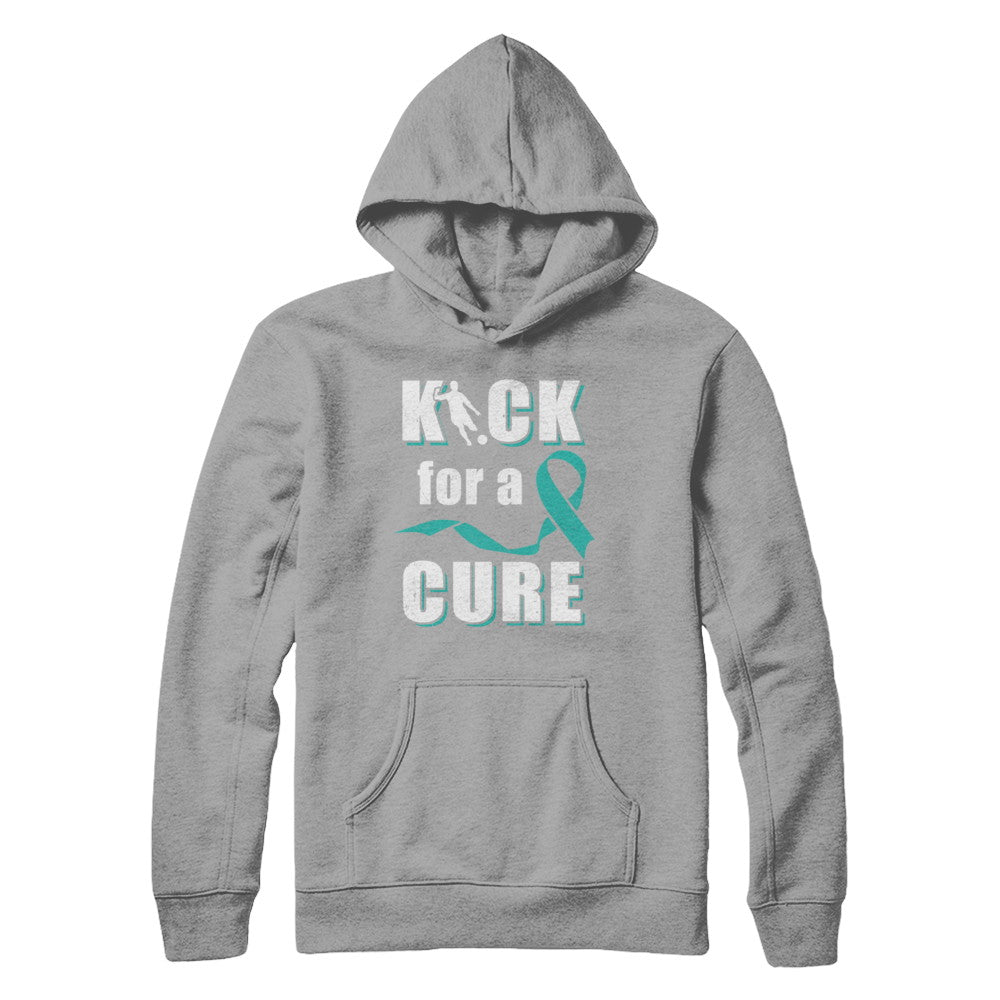 Kick For A Cure Soccer Teal Ovarian Cancer Awareness T-Shirt & Hoodie | Teecentury.com
