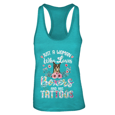 Just A Woman Who Loves Boxers And Has Tattoos T-Shirt & Tank Top | Teecentury.com