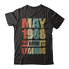 Vintage Retro May 1988 Birth Of Legends 34th Birthday T-Shirt & Hoodie | Teecentury.com