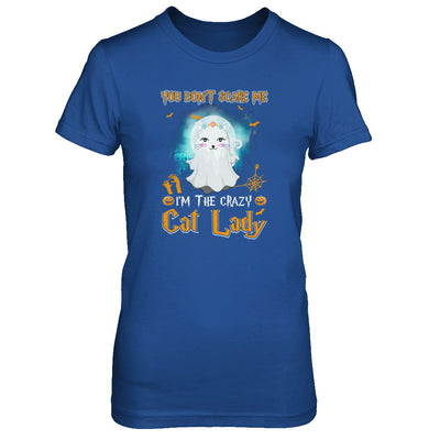 You Don't Scare Me I'm A Crazy Cat Lady Ghost Halloween T-Shirt & Tank Top | Teecentury.com