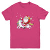 Santa Riding Unicorn Christmas Kids Girls Women Xmas Youth Youth Shirt | Teecentury.com