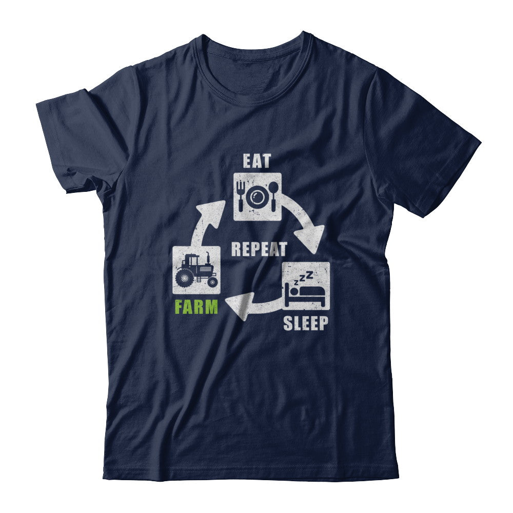 Eat Sleep Farm Repeat Farmer Farming Tractor T-Shirt & Hoodie | Teecentury.com