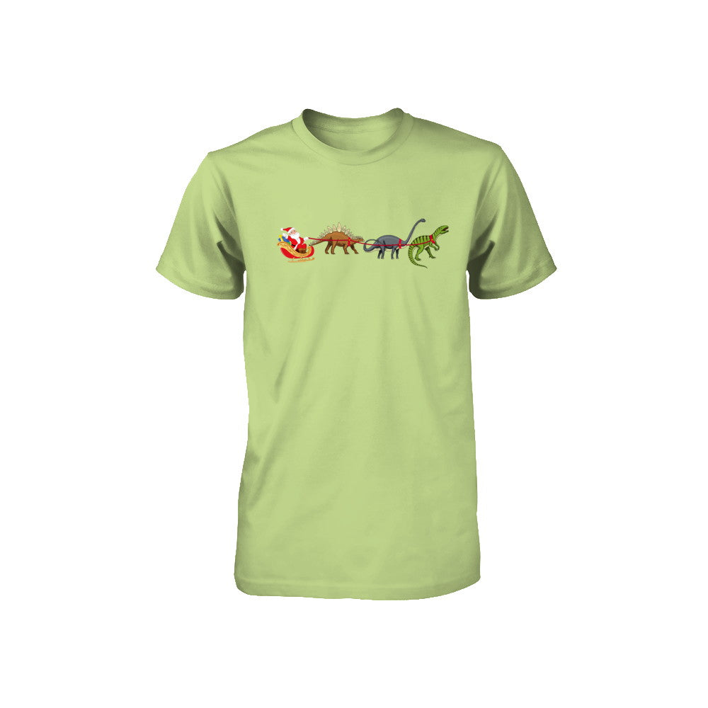 Xmas Cool Santa Sleigh Dinosaur Christmas Gift Youth Youth Shirt | Teecentury.com