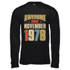 Vintage Retro Awesome Since November 1978 44th Birthday T-Shirt & Hoodie | Teecentury.com