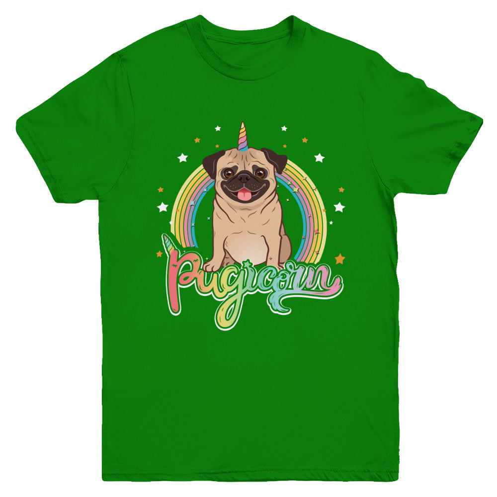 Rainbow Pugicorn Pug Unicorn For Kids Youth Youth Shirt | Teecentury.com