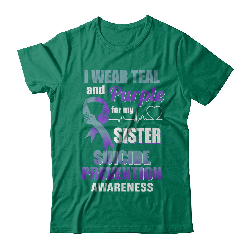 I Wear Teal Purple For My Sister Suicide Prevention T-Shirt & Hoodie | Teecentury.com