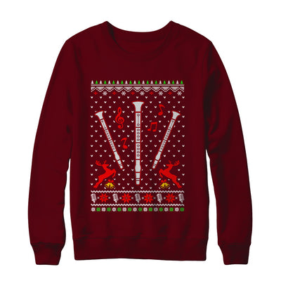 Santa Clarinet Ugly Christmas Sweater Gifts T-Shirt & Sweatshirt | Teecentury.com