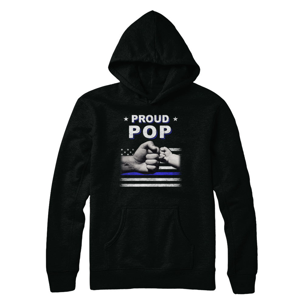 Proud Pop Police Thin Blue Line Flag Fathers Day T-Shirt & Hoodie | Teecentury.com