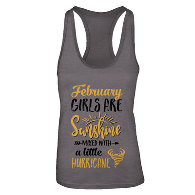 February Girls Sunshine Mixed With A Little Hurricane Birthday T-Shirt & Tank Top | Teecentury.com