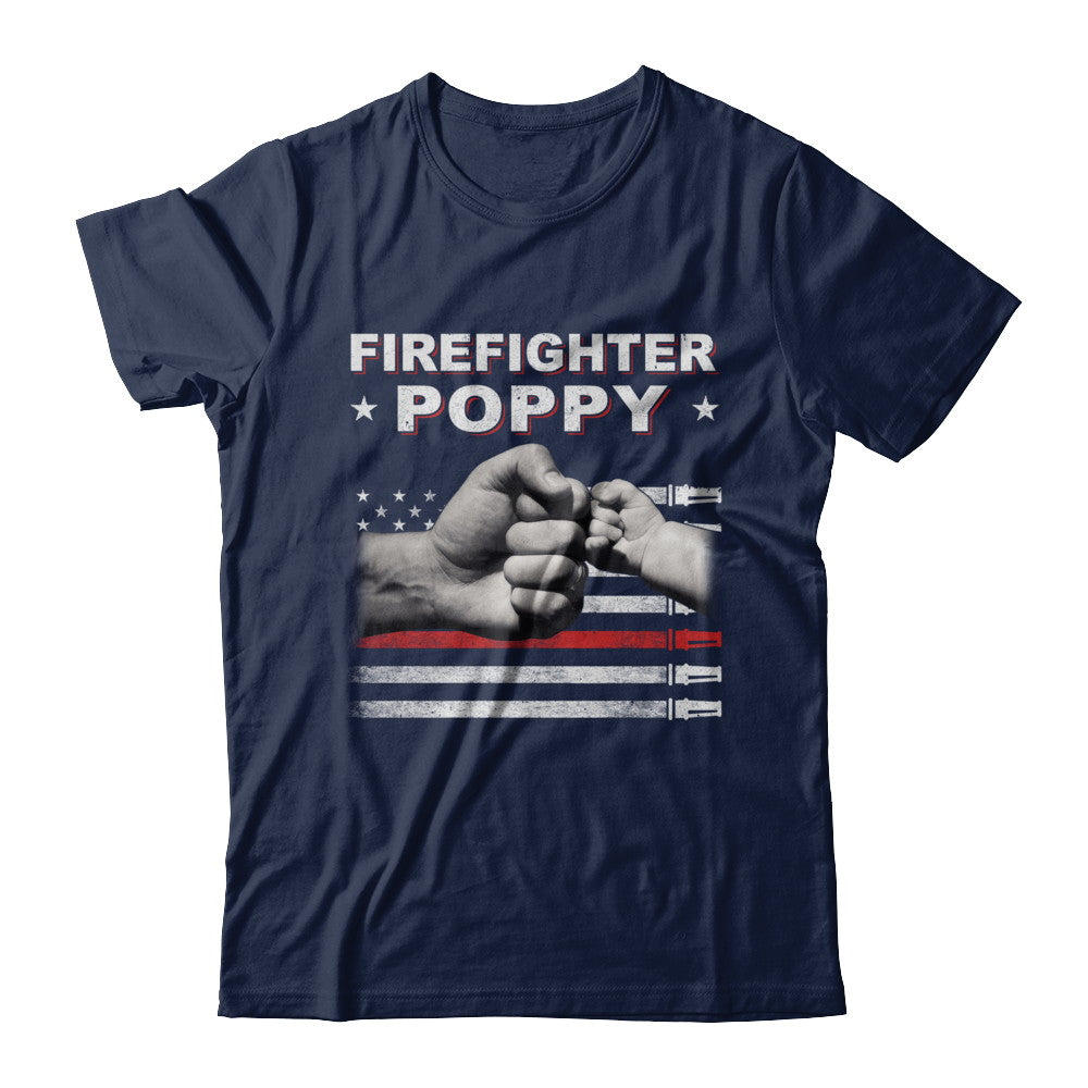 Firefighter Fireman Poppy American Flag Fathers Day T-Shirt & Hoodie | Teecentury.com
