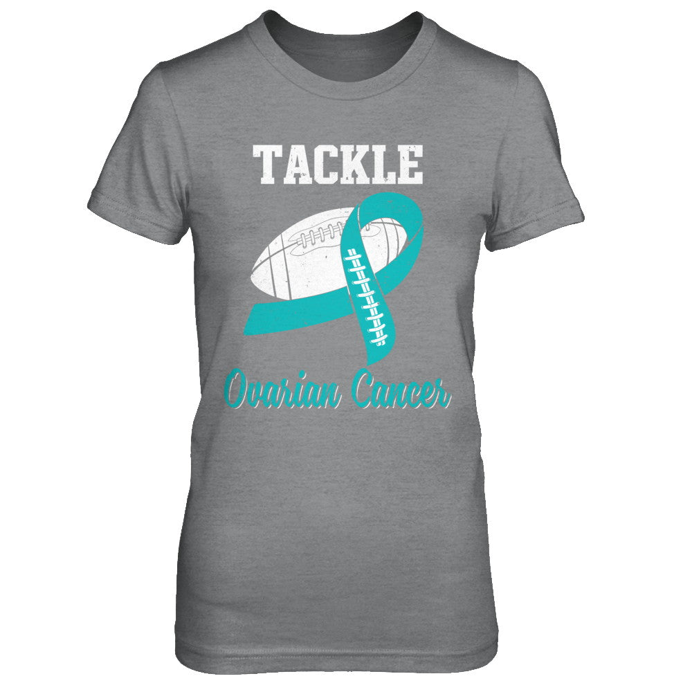 Football Survivor Tackle Teal Ovarian Cancer Awareness T-Shirt & Hoodie | Teecentury.com