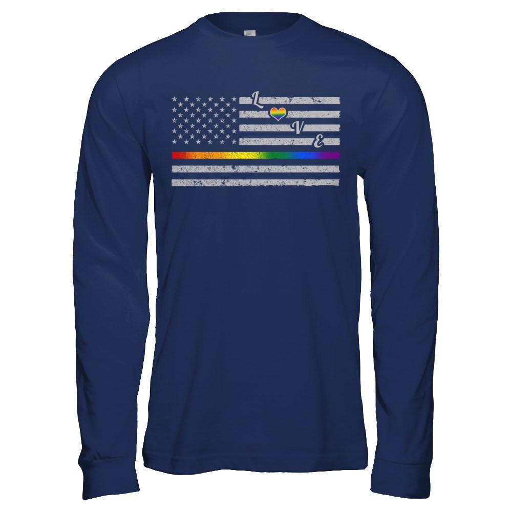 Love Rainbow Heart Flag Lesbian Gay Pride Lgbt T-Shirt & Hoodie | Teecentury.com