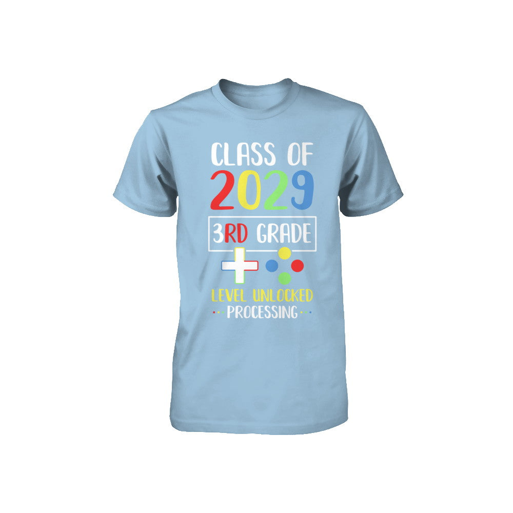 Class Of 2029 3rd Grade Level Unlock Gaming Back Go School Youth Youth Shirt | Teecentury.com