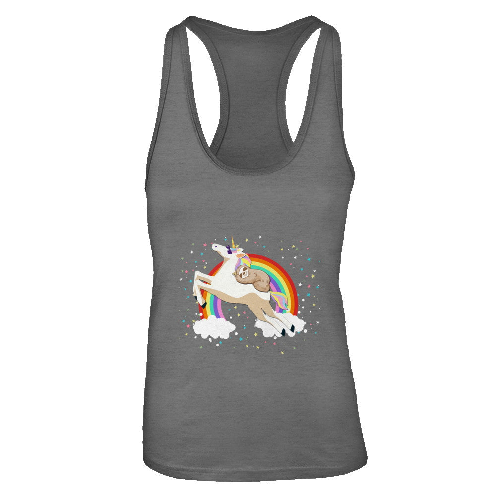 Funny Sloth Riding Unicorn Lover T-Shirt & Tank Top | Teecentury.com