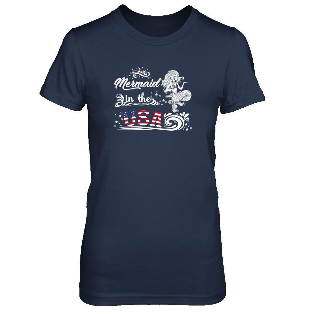Mermaid In The Usa Flag T-Shirt & Tank Top | Teecentury.com