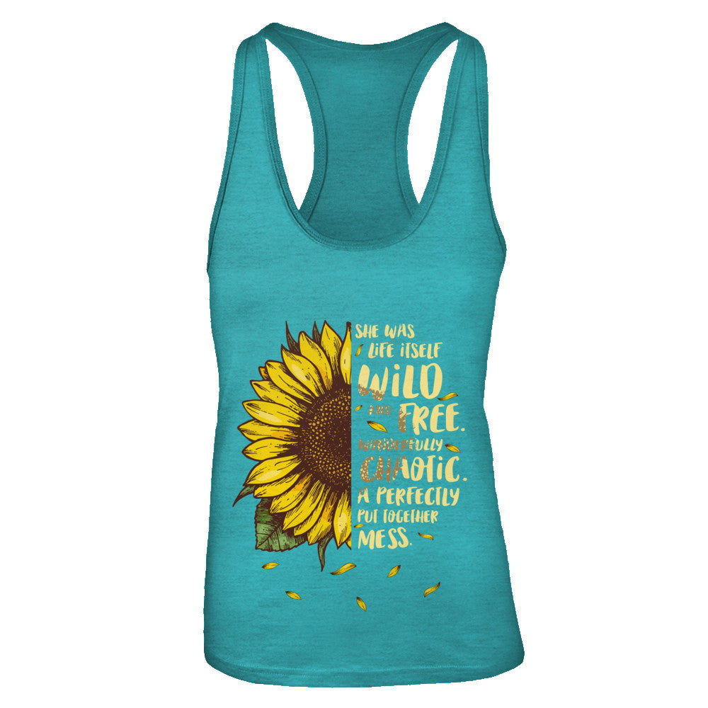 She Was Life Itself Wild And Free Vintage Sunflower T-Shirt & Tank Top | Teecentury.com