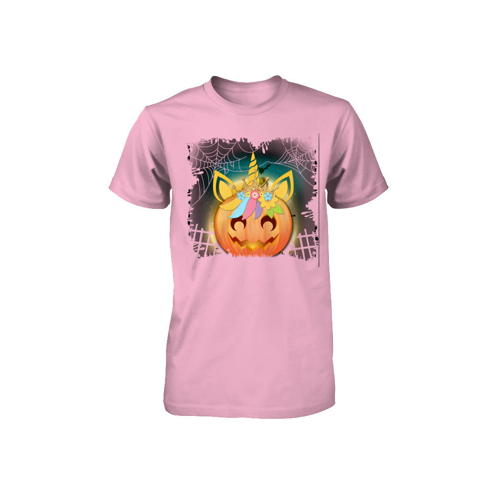Kids Girls Unicorn Pumpkin Queen Halloween Youth Youth Shirt | Teecentury.com
