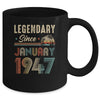 75 Years Old Legendary Since January 1948 75th Birthday Mug | teecentury