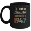 75 Years Old Legendary Since January 1948 75th Birthday Mug | teecentury