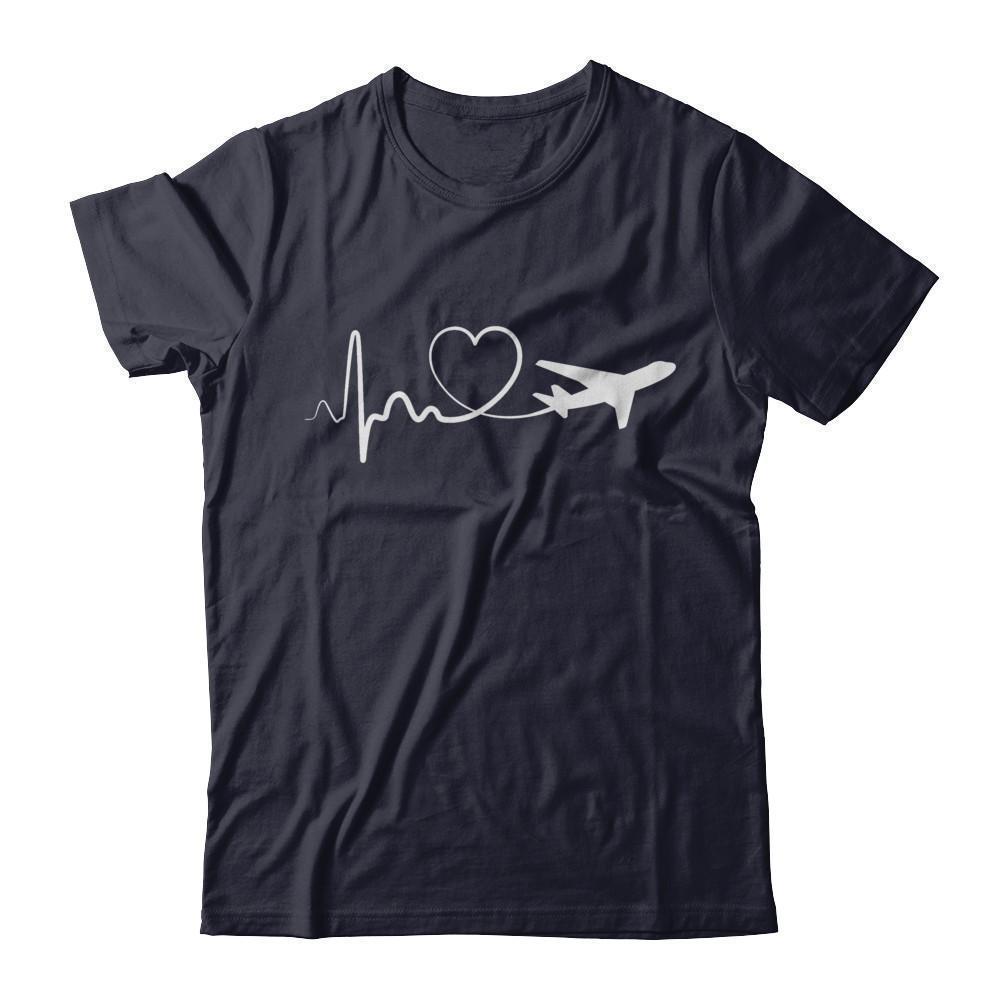 Airplane Fly Flight Planes Heartbeat To Travel Airplane T-Shirt & Hoodie | Teecentury.com