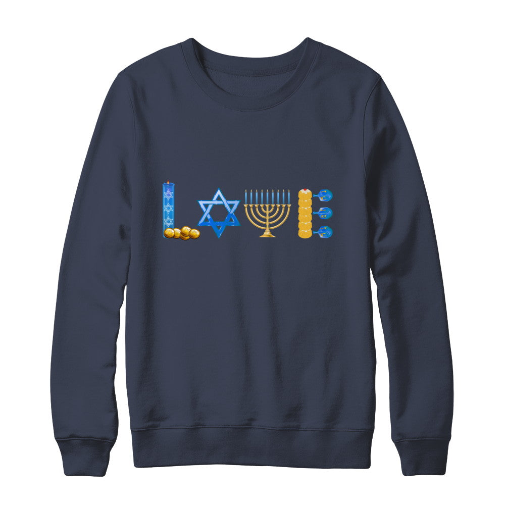 Jewish Love Happy Hanukkah Star Heart Gift T-Shirt & Sweatshirt | Teecentury.com