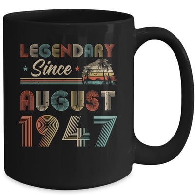 75th Birthday 75 Years Old Legendary Since August 1947 Mug Coffee Mug | Teecentury.com