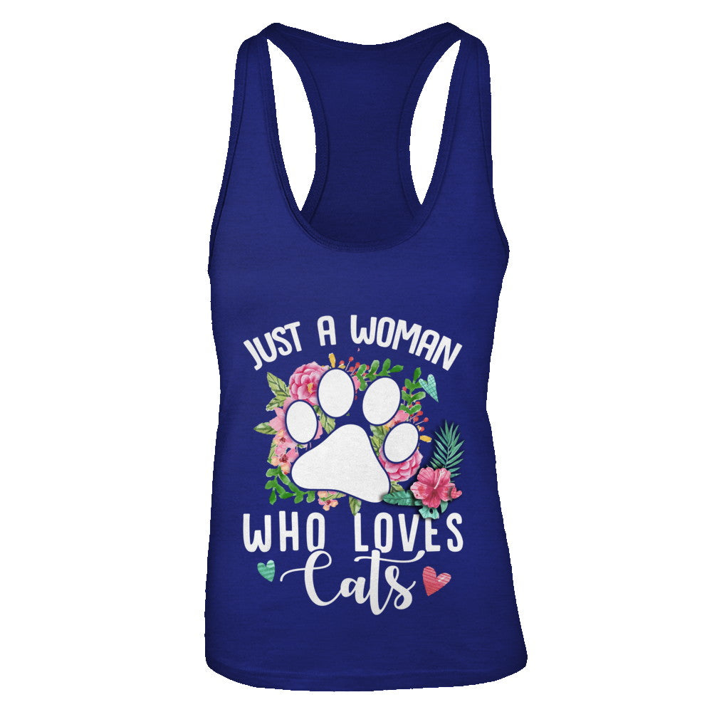 Just A Woman Who Loves Cats T-Shirt & Tank Top | Teecentury.com